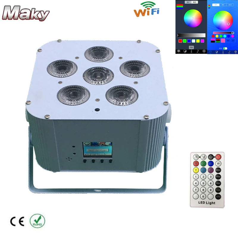 6 фонарей + 1 кейс для полета ISO и Android подключение Wi Fi приложение smat 6x18 Вт