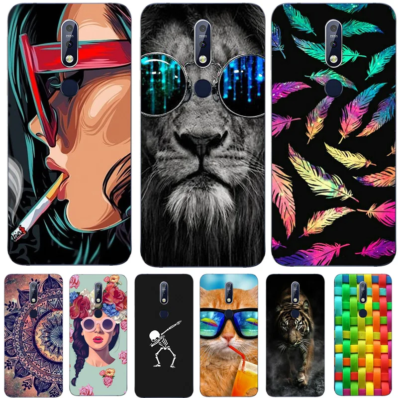 

For Nokia 7.1 Case Cover Soft TPU Silicone Cover Mandala Cartoon Phone Case For Nokia 7.1 Nokia7.1 2018 5.84" Back Coque Shell