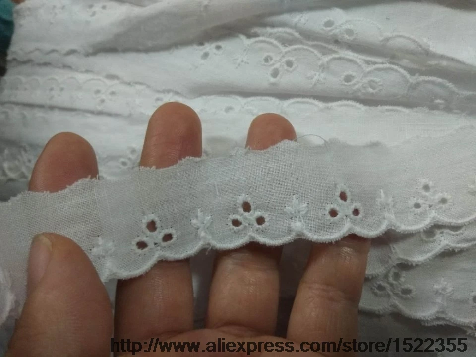 DIY ручной работы хлопчатобумажная ткань кружева поплавок белый хлопок вышивка кружева 2 см