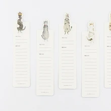10 упаковок/партия Милая мультяшная Милая кошка пустая бумажная книжная Закладка книги этикетки содержание краткие карты канцелярские товары оптом