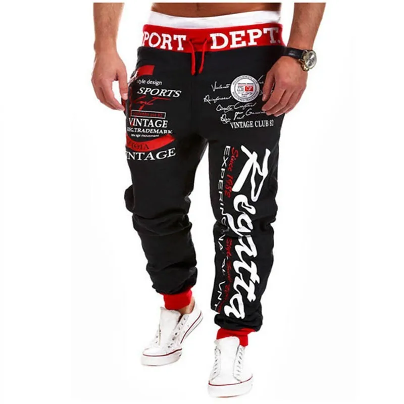 UUYUK Men Multi Pockets Drawstring Waist Sport Running Sweatpants Jogger Pants