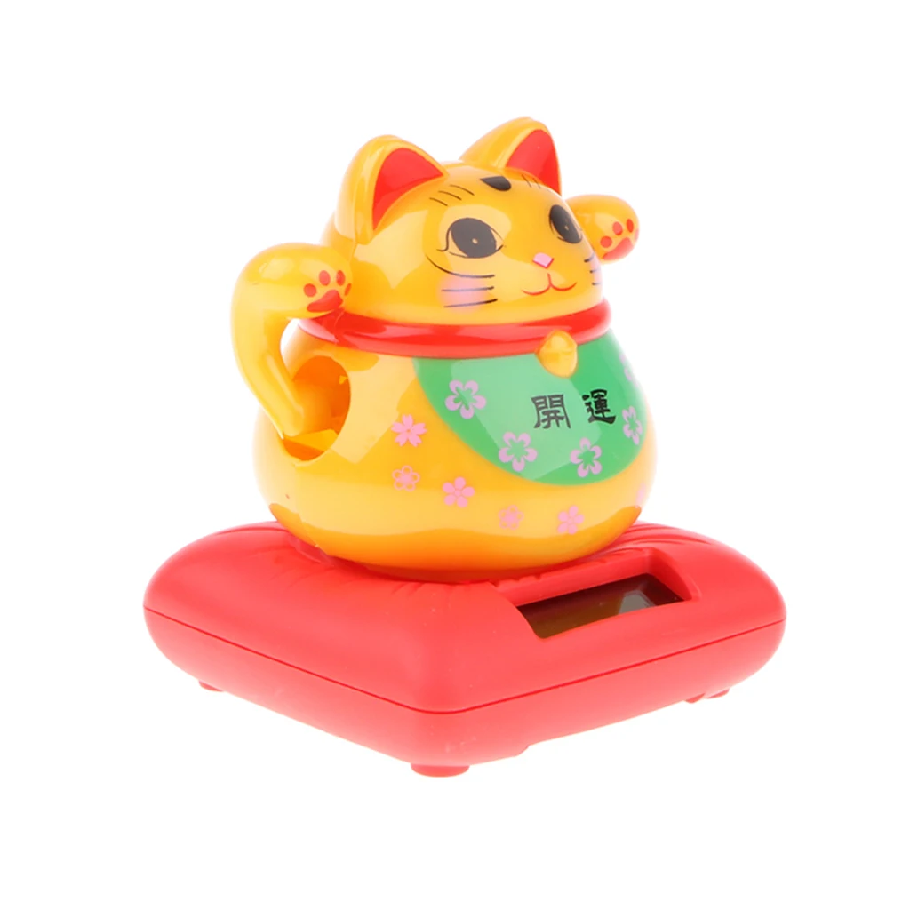 Новинка на солнечных батареях развевающийся LUCKY CAT приборной панели игрушки для дома и офиса автомобиля Декор Декоративные