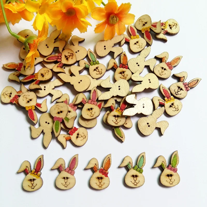 100Pcs Mixed Color 2 Holes Animal Rabbit Wood Button Fit Sewing Scrapbook ynk225 100Pcs Mixed Color 2 Holes Animal Rabbit Wood Button Fit Sewing Scrapbook ynk225