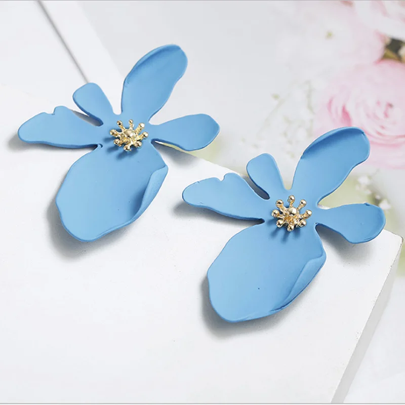 1pair Statement Earrings Colorful Acrylic Flower Candy Ear Studs For Women Fashion