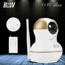 BW Новый Беспроводной P2P Поддержка iOS Android IP WiFi Камеры Видеонаблюдения Купол Ик Motion Sensor + Детектор Дыма