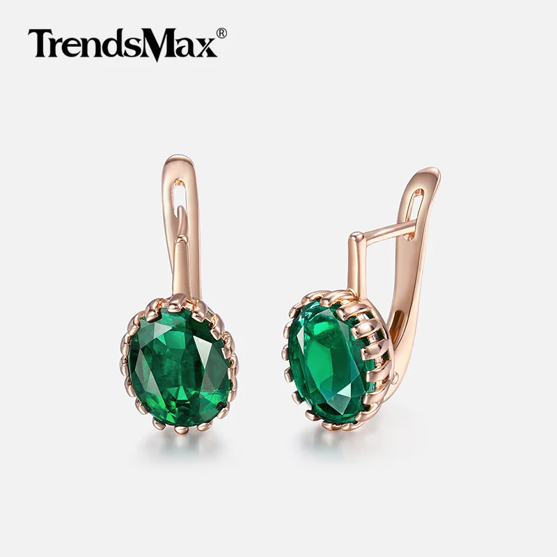 Женские серьги Роскошные с зеленым камнем овальной формы 585 розовое золото серьги для женщин девушек горячие вечерние ювелирные изделия на свадьбу Подарки на день Святого Валентина GE127