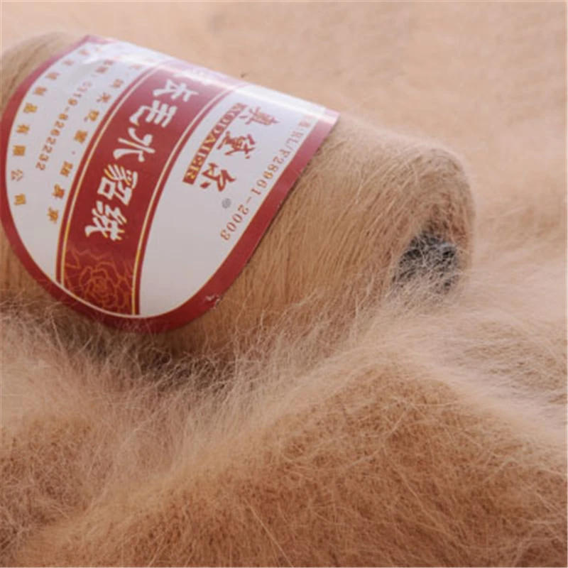 140g/ball Knitting yarn Long wool Mink cashmere line Machine weaving hand-woven medium thickness Mink cashmere wool yarn QW054