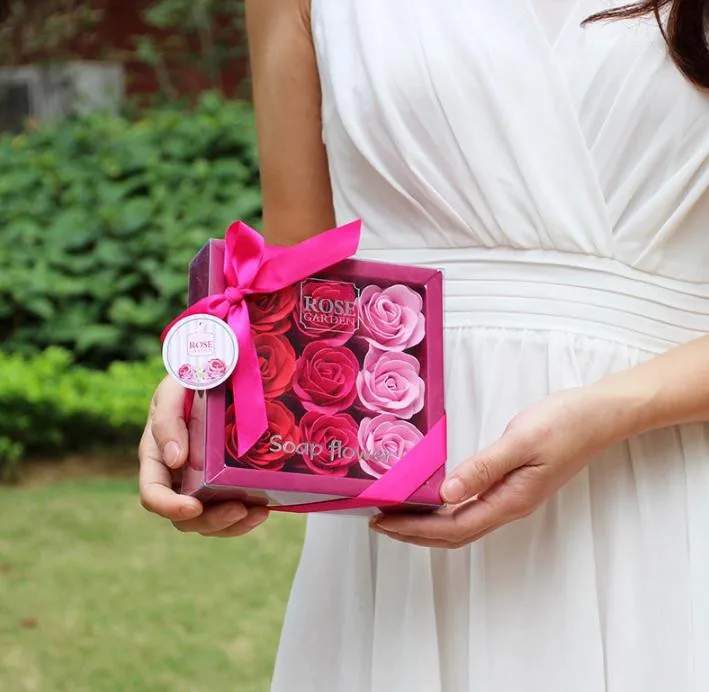 Rose Soap Gift Rose Petals Bathing Soap With Gift Box New Year Valentine's Day Romantic by Handmade Christmas