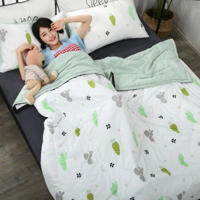 3/4 piece Summer throw Quilts fresh pink patchwork quilt stitching small balls duvet 1pc soft bedspread solid bed cover pastoral