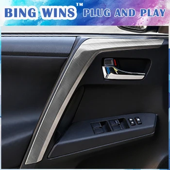 

Car styling Door Handrail Cover Trim For Toyota RAV4 RAV-4 2014-2016 Interior Door Handle Armrest Covers Trim Accessories