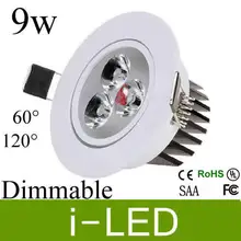 Cree светодиодный чип белый корпус 9 Вт Светодиодный светильник с регулируемой глубиной Светодиодный светильник Теплый натуральный белый 4000 k 120 Угол 110 v 220 v