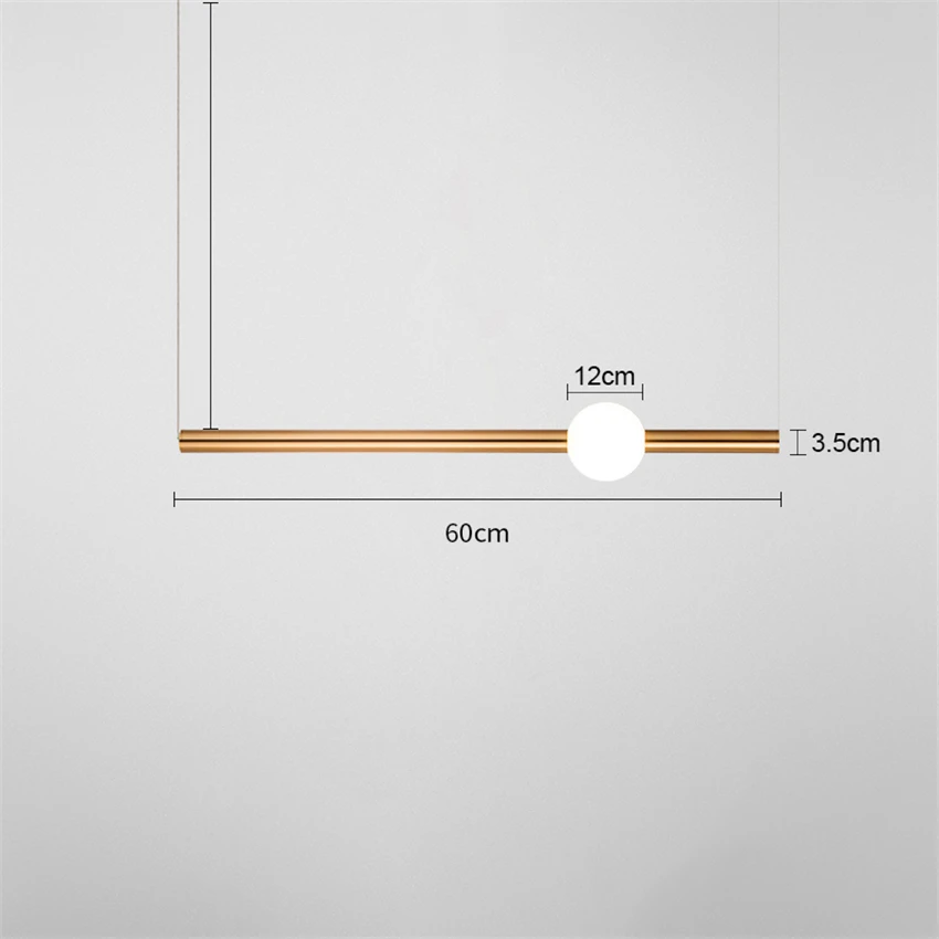Светодиодный подвесной светильник в скандинавском стиле, подвесной светильник в виде чердака, металлический вертикальный блеск, домашний декор, подвесной светильник - Цвет корпуса: A1 60CM