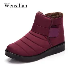 Ботинки; женская зимняя обувь; Зимние ботильоны; обувь на платформе с Плюшевым Мехом; Теплая обувь; bottes femme