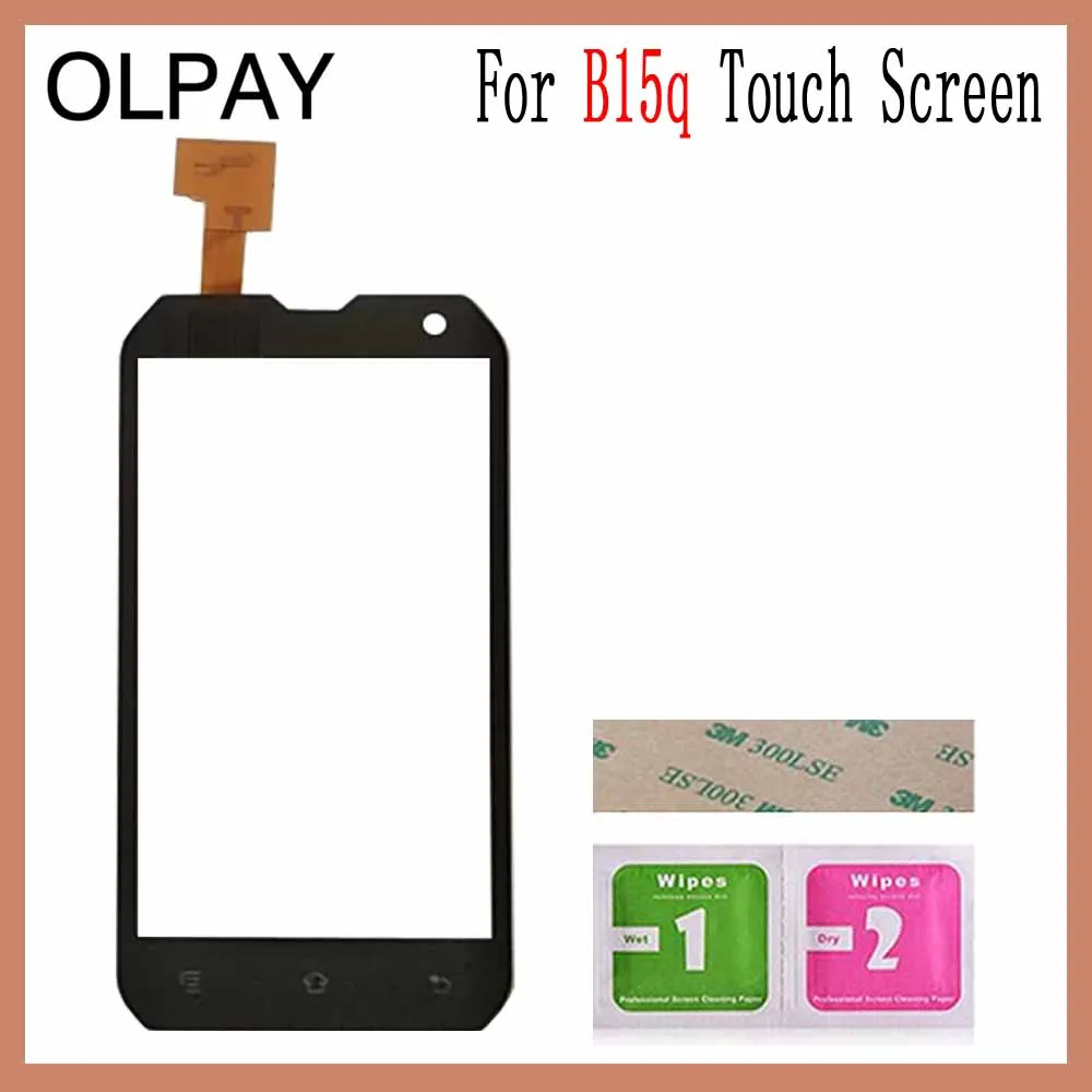 OLPAY 4,0 дюймов для Cat B15q сенсорный экран дигитайзер панель передняя внешняя стеклянная линза сенсор Бесплатный клей+ салфетки