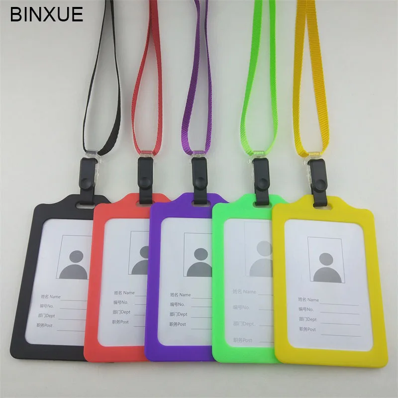 

BINXUE Tuba Employee ID card Cover card,ID Holder identification tag staff badge 1 CM wide Lanyard Can hang, you can clip
