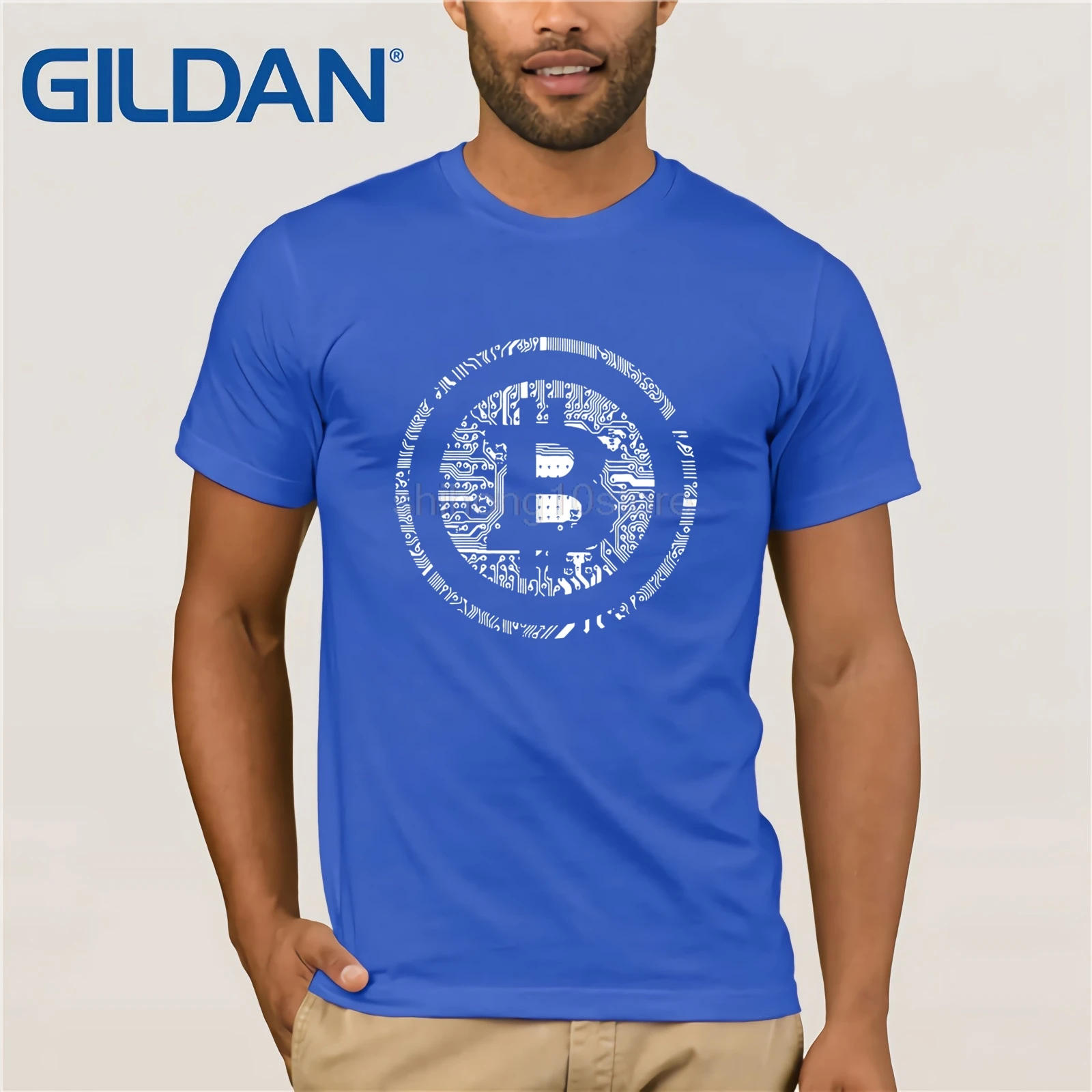 GILDAN T Shirts Bitcoin Cryptocurrency Cyber Currency Financial Revolution T-Shirt Plain Youth Round Collar Short Sleeve