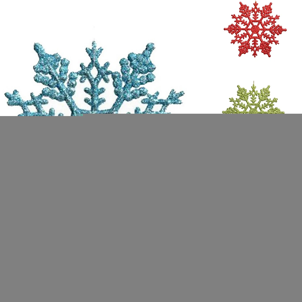 Новинка, 12 шт., пластиковая Рождественская Снежинка, украшения, крошечные сверкающие блестки, снег на веревке, Свадебный декор