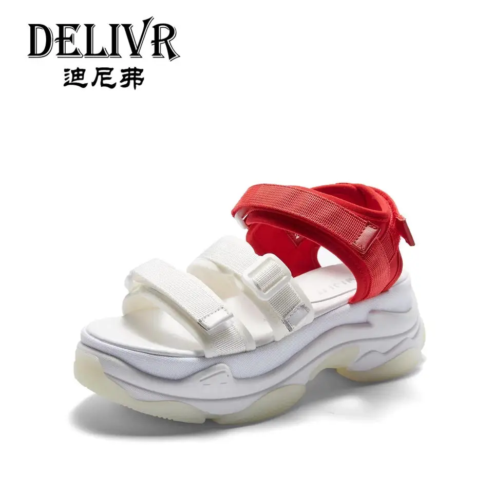 

Delivr 2019 Summer Women'S Sandals Wedges Thick Sole Fashion Casual Female Sandal Platform Simple Ladies Sandals White Sandalen