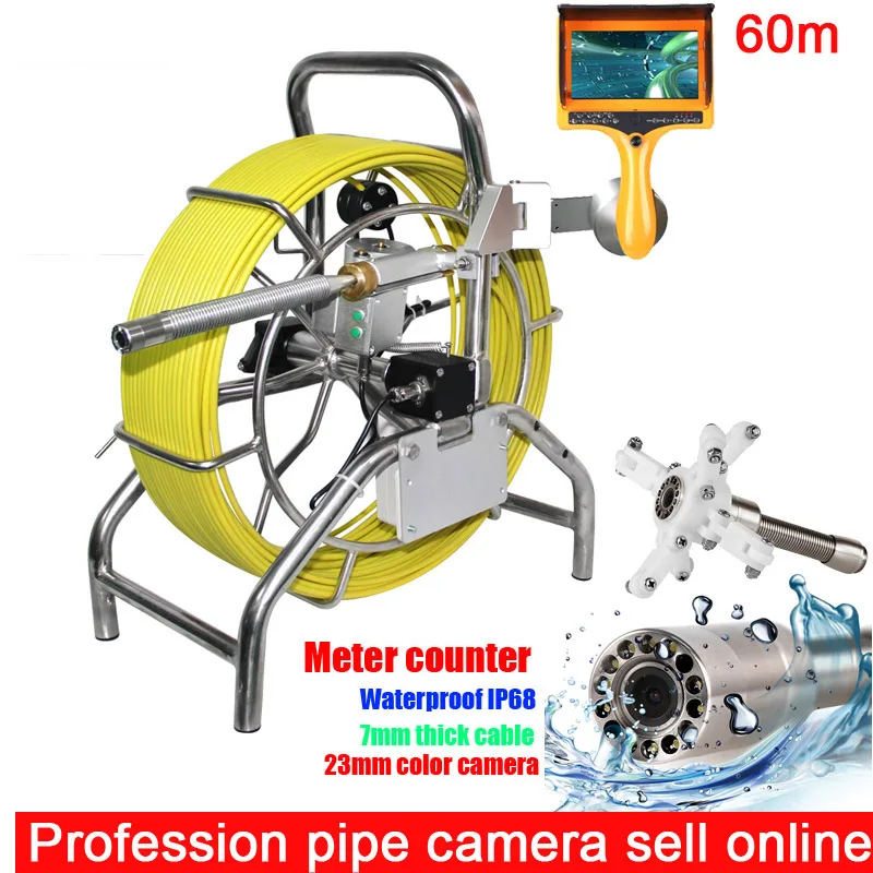 Оригинальная 100 м 7 мм кабельная канализационная Водонепроницаемая трубка с камерой трубопровод осмотр стока с счетчиком без головки