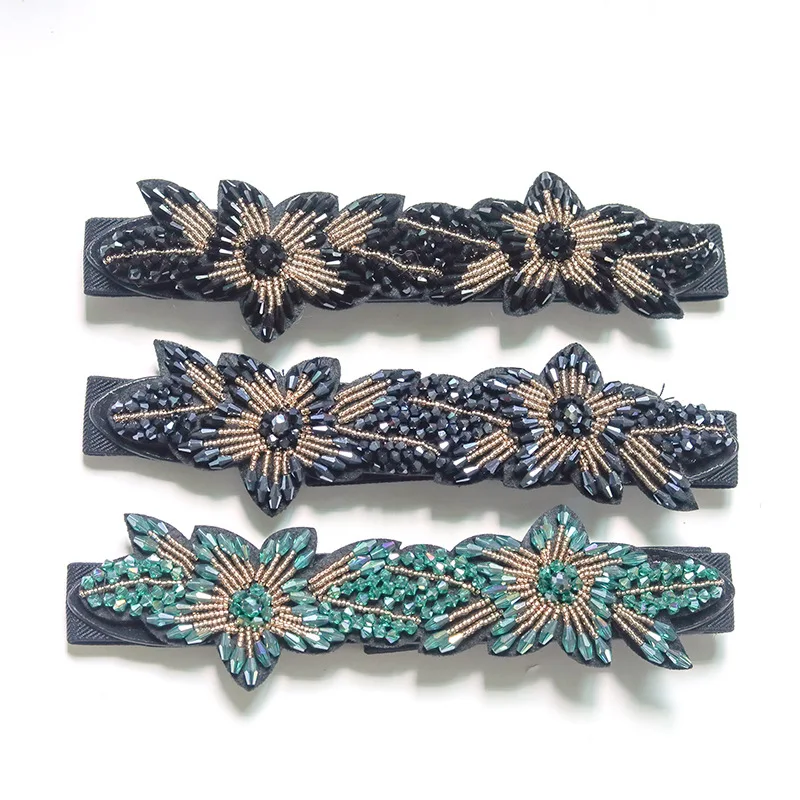 

Handmade Flower Applique Waist Band Elastic Dress Belts Accessories Elegant Ladies Rhinstone Beads Strap Female Waist Belts 2019