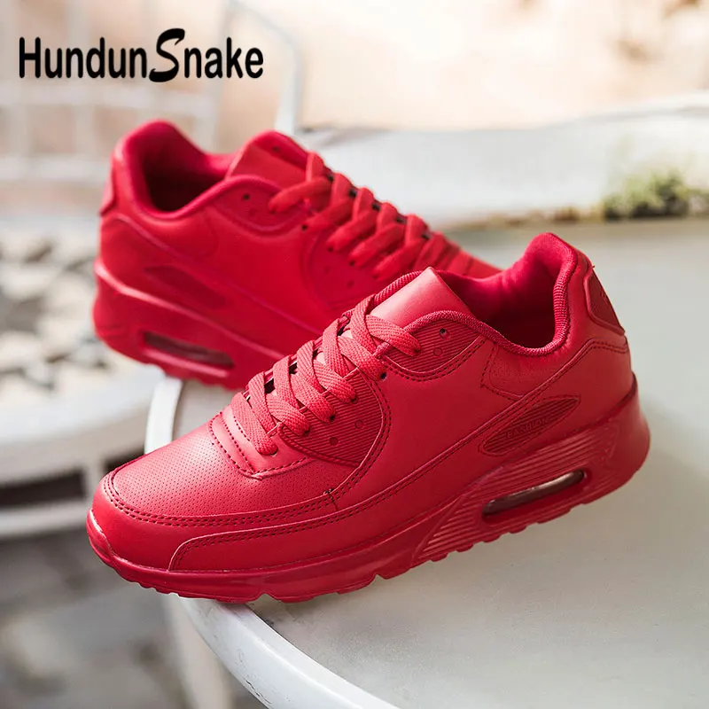 

Hundunsnake Leather Zapatillas De Hombre Air Cushion Men Shoes Sneakers Red Women Sport Shoes Men Footwear Walk Deportivas G-28