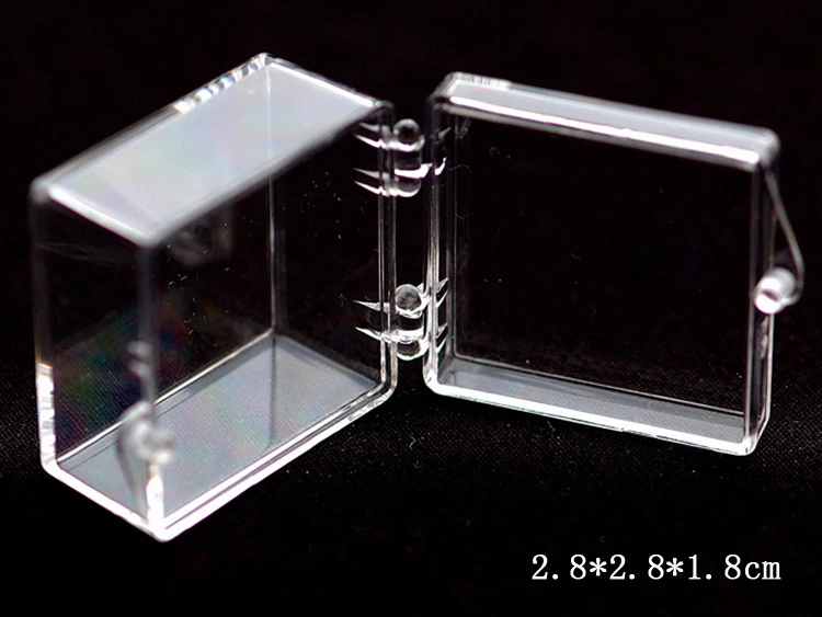 12pcs/lot Small clear plastic box for earring rings storage jewelry beads packaging box square