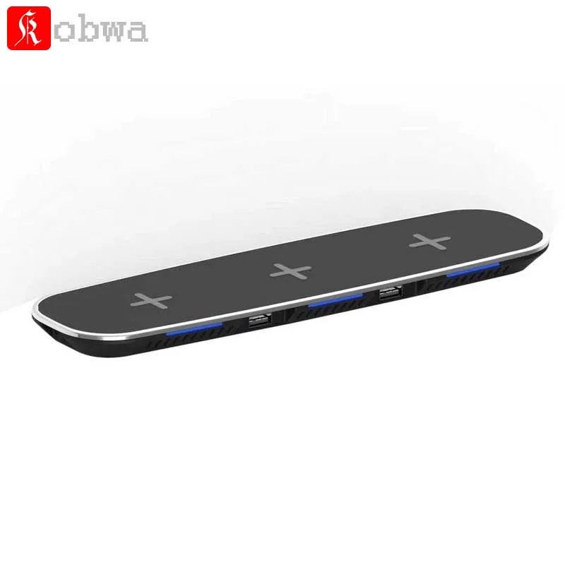 3 in 1 Qi Wireless Charging Pad Desktop Fast Charger USB Charging Adapter For iPhone X