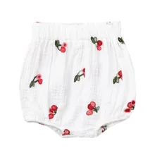 LONSANT шорты для малышей; шорты для малышей с вышивкой вишни и клубники; летние шорты для новорожденных; одежда с фруктами для мальчиков и девочек