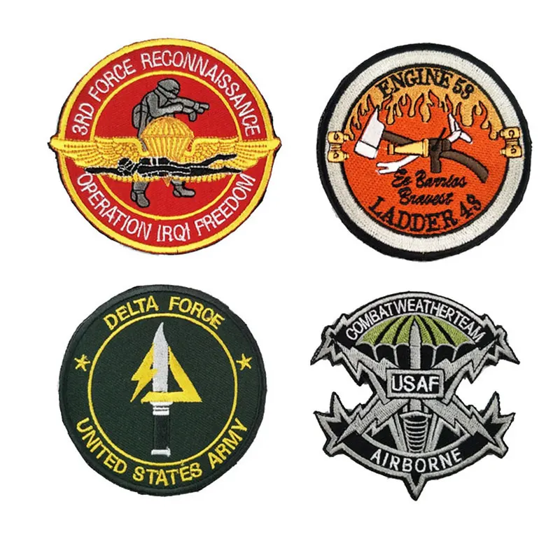 

4pcs/set Embroidery Military Paratrooper Badge Patches U.S.A Airborne Force Morale Tactical Applique Decoration WWII