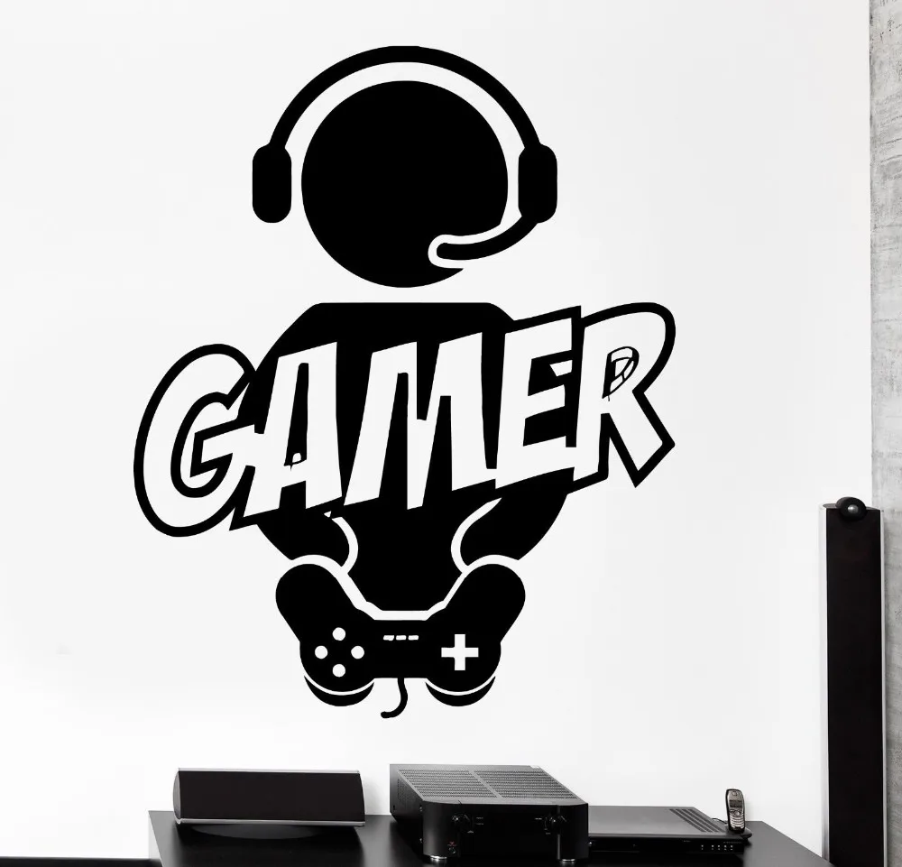 Gaming Gamer Joystick Video Computer Game Vinyl Decal Stickers Wallpaper For Boys Bedroom Decoration Sticker Wallpaper Wallpapers Forvinyl Decal Aliexpress