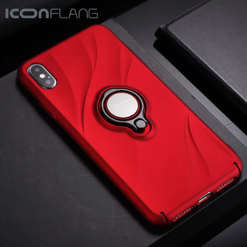 

Luxury Car Holder Ring Case On The For IPhone XS Max XR X Phone Case Cover For IPhone XR XS XS Max Matte Glossy Bumper Case