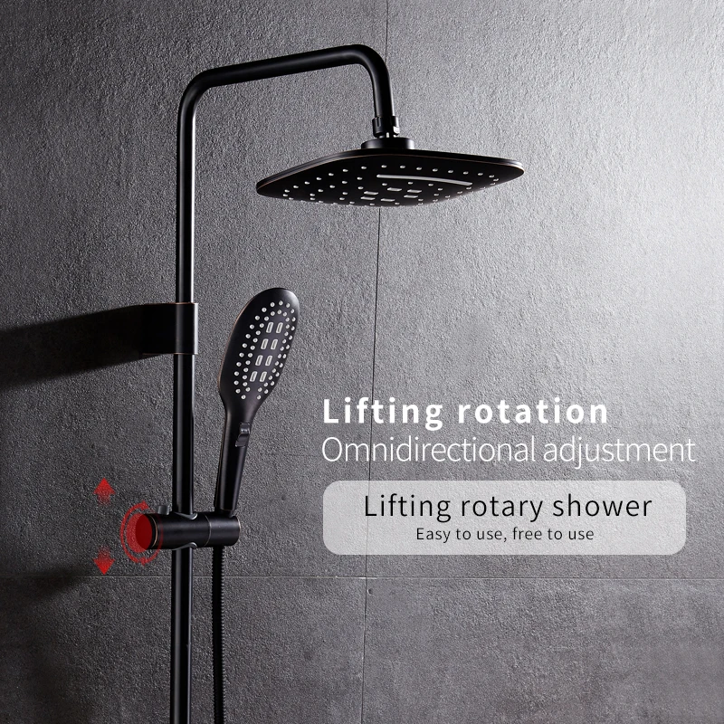 Bronze Black Bathroom Shower Faucet Mixer Wall Mount 8