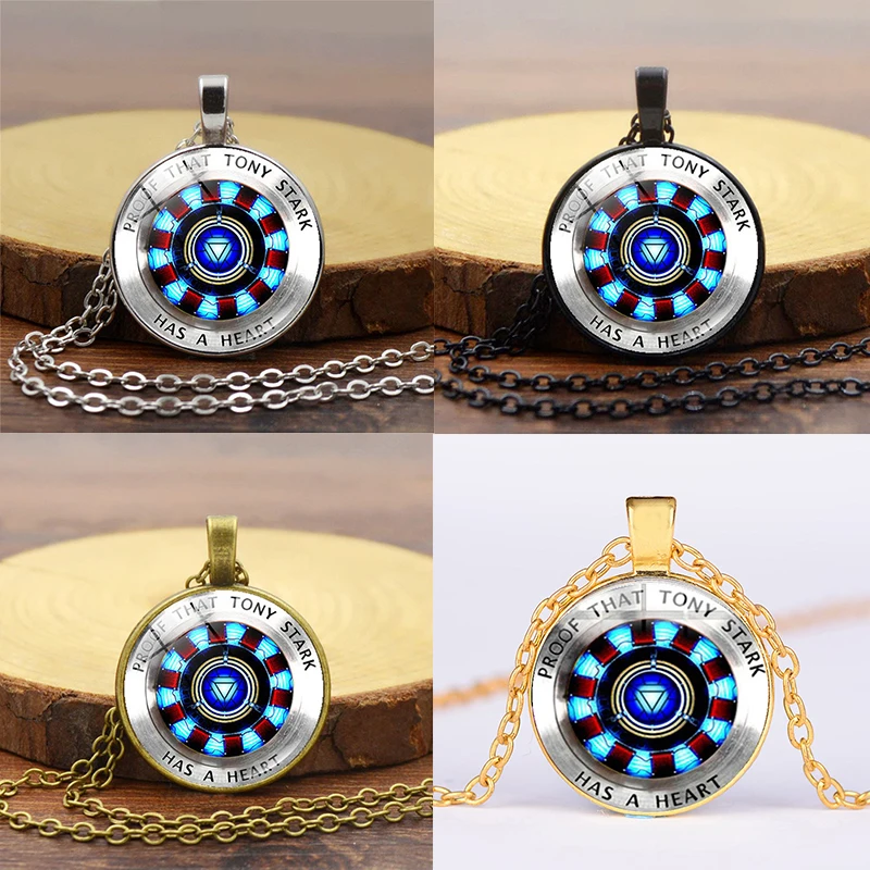 

Iron Man Tony Stark Necklace Marvel The Avengers 4 Endgame Quantum Realm Series cosplay Pendant accessories Cute props