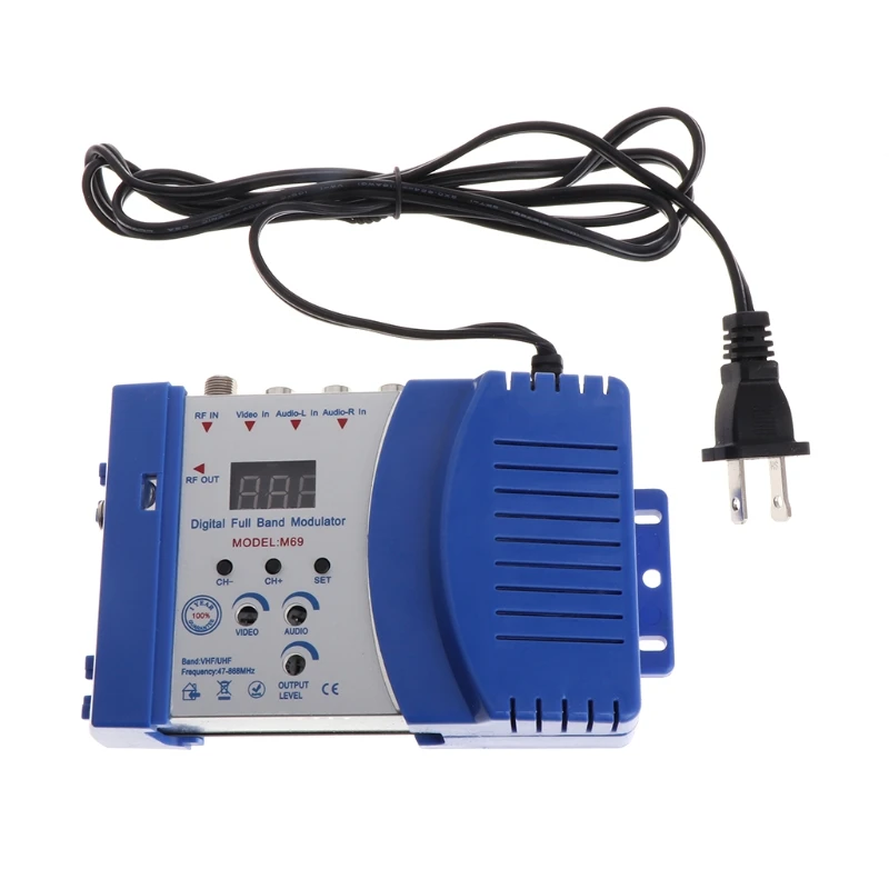 

Auto RF Modulator Audio Video TV Converter RHF UHF Signal Amplifier US/EU Plug