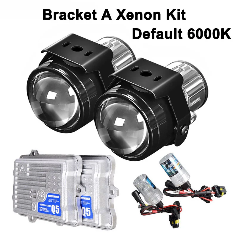 A Xenon Kit 6000k Металлический 2,5 дюймов Биксенон HID авто-Стайлинг противотуманных фар объектив проектора Hi/Lo универсальная противотуманная фара для автомобиля Модифицированная H11 HID светодиодные лампы - Цвет: A Xenon Kit 6000k