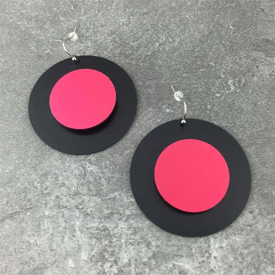 

Big Round Aluminum Lightweight Hook Dangle Earrings By Origin all-match Fashion Punk Jewelry