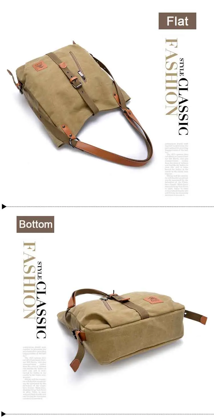Women's Washed Canvas Handbag Large Capacity Shoulder Bags Female Casual Crossbody Tote Lady Vintage Camel Black Messenger Pack (11)