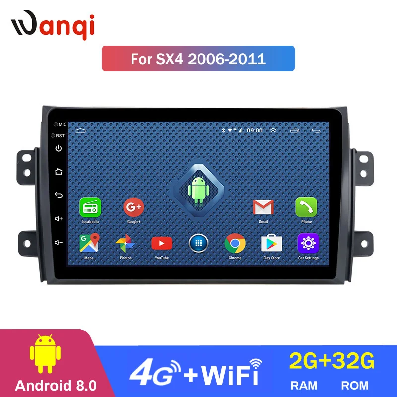 

4G Lte All Netcom 9 inch Android 8.0 full touch screen car multimedia system for Suzuki SX4 2006-2011 gps radio navigation