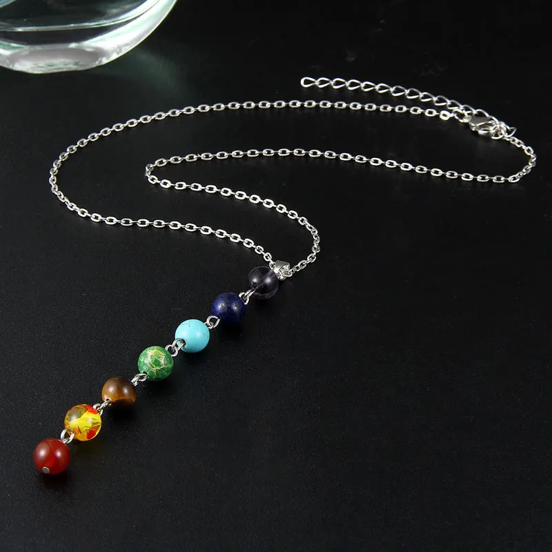 Title 2, Natural stone colorful beads pendant