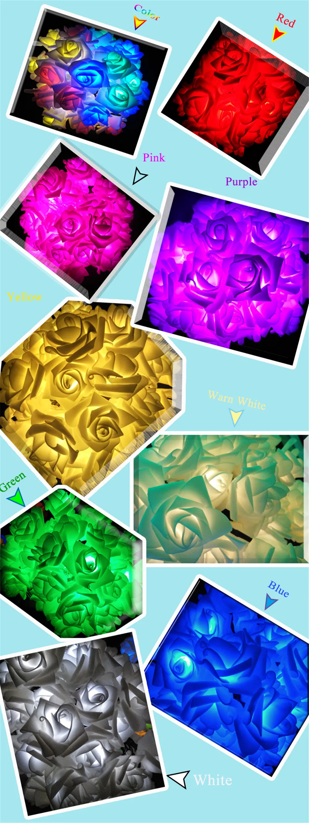 110V 220V 230V Rose led string lights (2)
