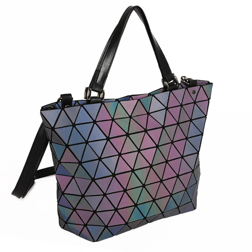 Nevenka Women Luminous Handbag Leather Shoulder Bag Women Geometric Handbags 2018 Large Tote Bag for Women Leather Crossbody Bag09