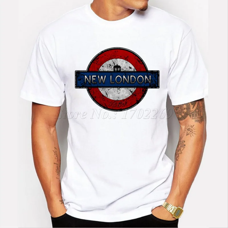 

New Brand doctor who men casual t shirt retro letter new london printed customized tops fashion hipster vintage design cool tee