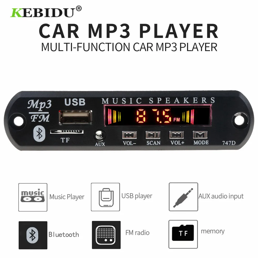Bluetooth приемник KEBIDU mp3 плеер декодер плата FM радио TF USB 3 5 мм AUX аудио модуль для IPhone 8