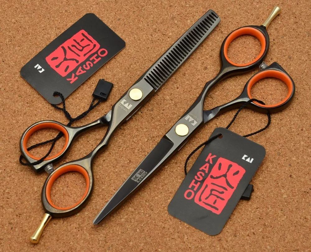 715 5.5'' 1 Pair 2Pcs Brand Kasho TOP GRADE Hairdressing Scissors 440C