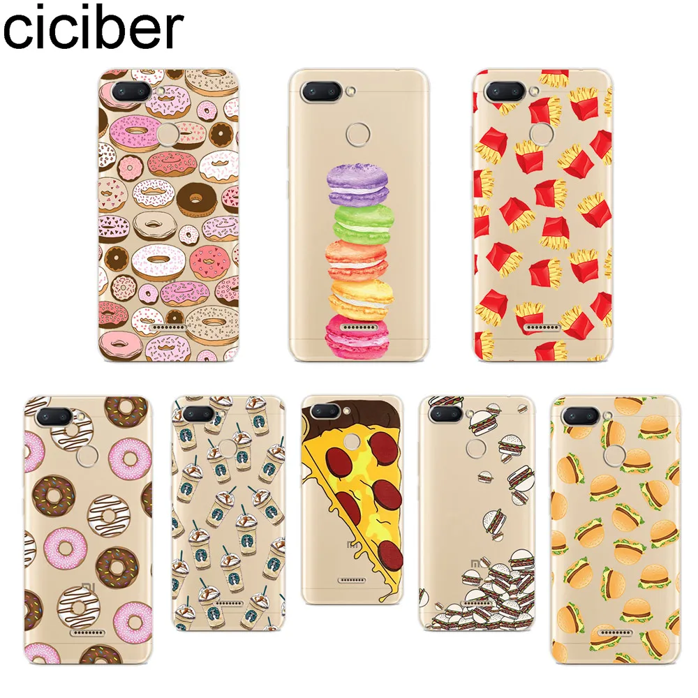 

ciciber for Xiaomi Redmi 6 5 4 3 A X S Pro Plus S2 Soft TPU Phone Cases for Redmi Note 7 6 5 4 3 X A Pro Cover Funny Food Pizza