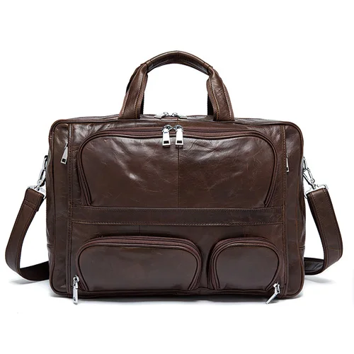 WESTAL вместительная сумка мужская натуральная кожа мужская сумка через плечо сумки мужские портфель мужской деловой кожаные портфели для документов концилярия кожаная сумка для ноутбука партфель 8813 - Цвет: coffee
