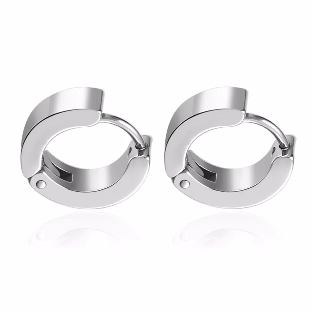 

Chic 4 Pair/set Cool Punk Men's Stainless Steel Hoop Piercing Round Earring Ear Stud men jewelry