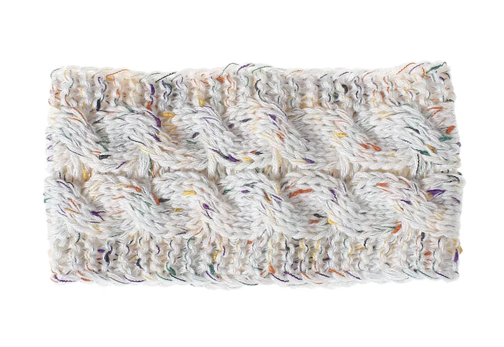 Осенне-зимняя женская универсальная шерстяная вязаная повязка для волос повязка для ушей - Цвет: Beige line