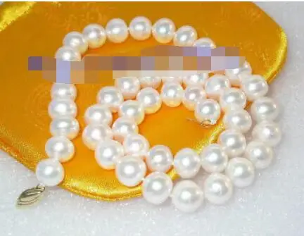 

Exquisite natural 10mm white freshwater cultured pearls necklace