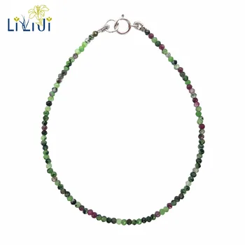 

Lii Ji Gemstone Anyolite Rubys Zoisite Approx 1-2mm Shining Beads 925 Sterling Silver Clasp Bracelet